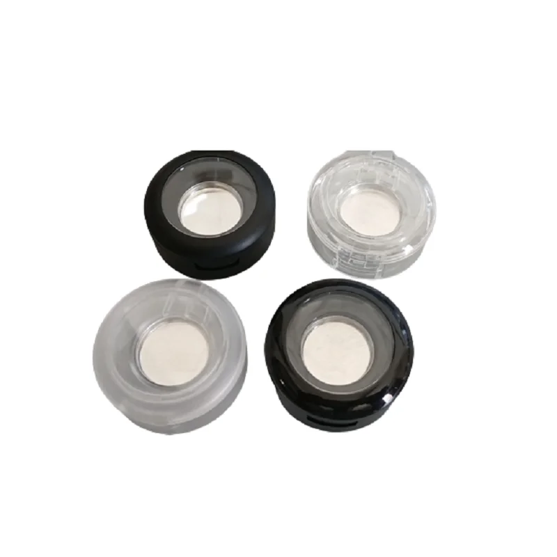 

50pcs Eyeshadow Box 19mm Clear Frost Black Skylight Round Cosmetic Container Empty Plastic Refillable Makeup Blush Lipstick Case