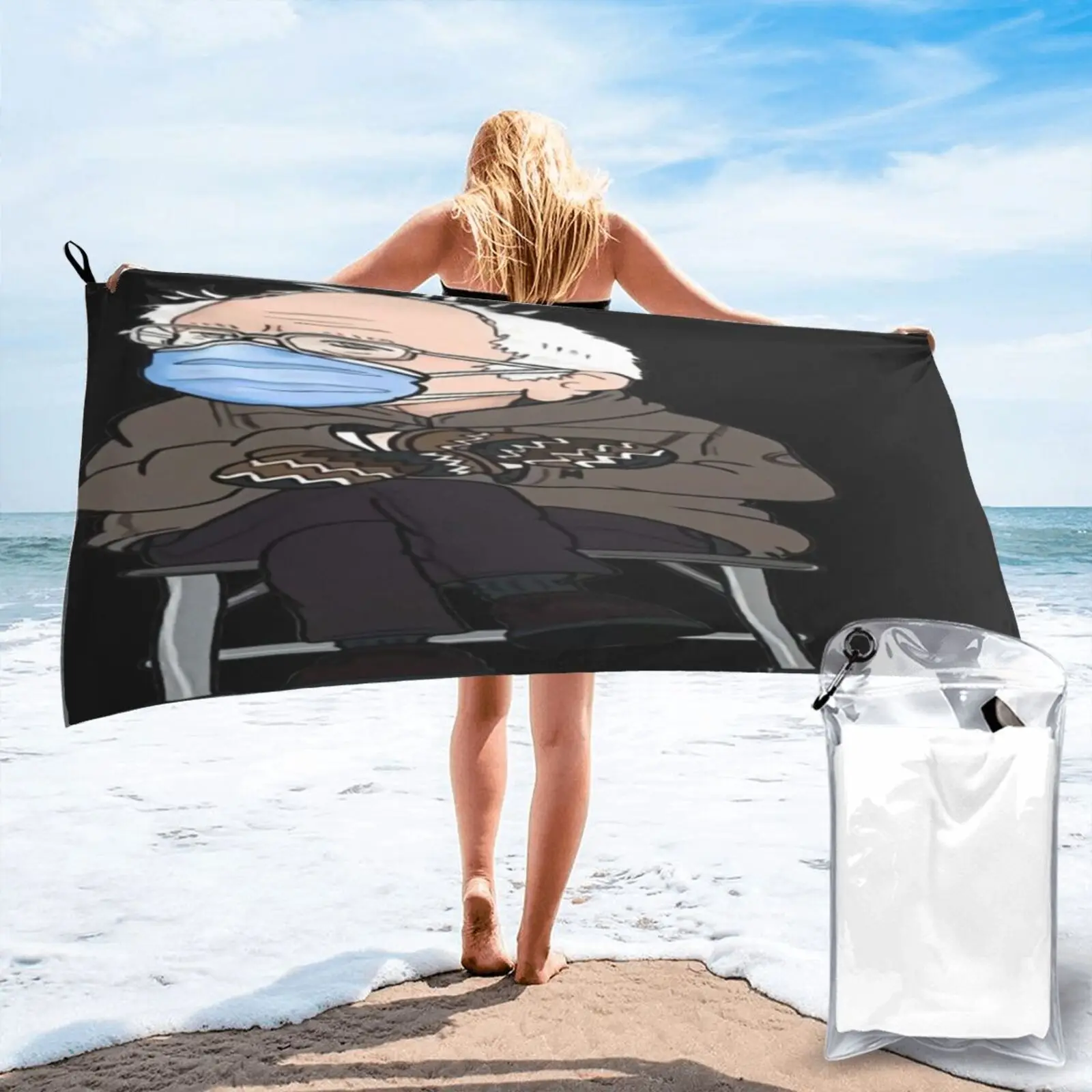 

Bernie Sanders Viral Inauguration Meme Beach Towel For Home Large Beach Towel Microfiber Towel Hand Towels Face Towel For Bath