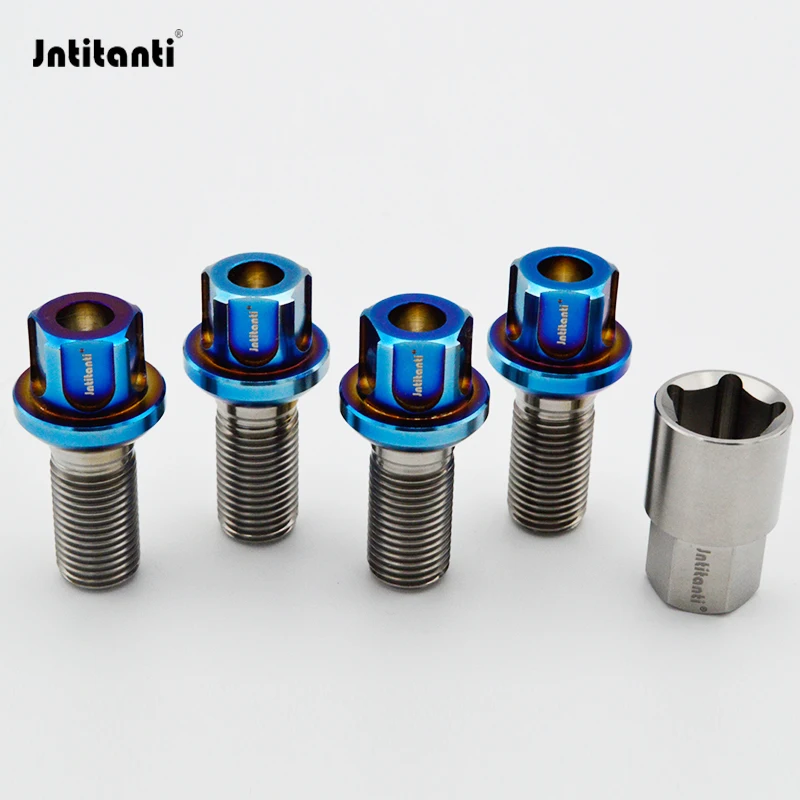 

Jntitanti factory Gr5 титановый замок Ступицы Колеса Болт M14 * 1,5*28-45 мм шариковое сиденье + ключ для Mercedes-Benz Maybach McLaren и т. д.