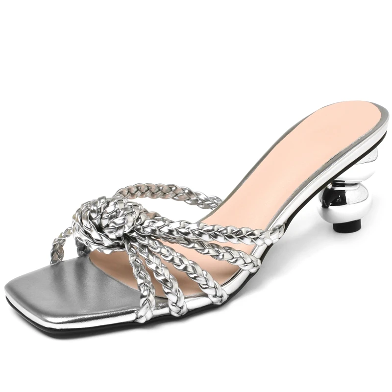 Autuspin New Arrival Fashion Women Slippers Summer Design Narrow Band High Heels Outdoor Ladies Working Party Dress Shoes Woman