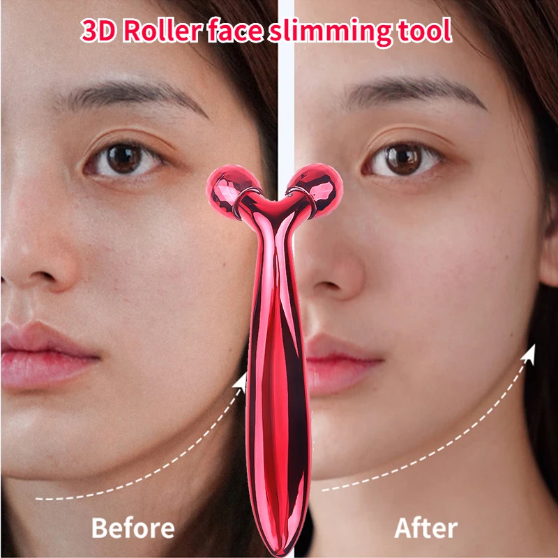 

3D Roller Face Massager Y Shape 360 Rotate Thin Face Body Shaping Relaxation Wrinkle Remover Facial Beauty Massager Tool