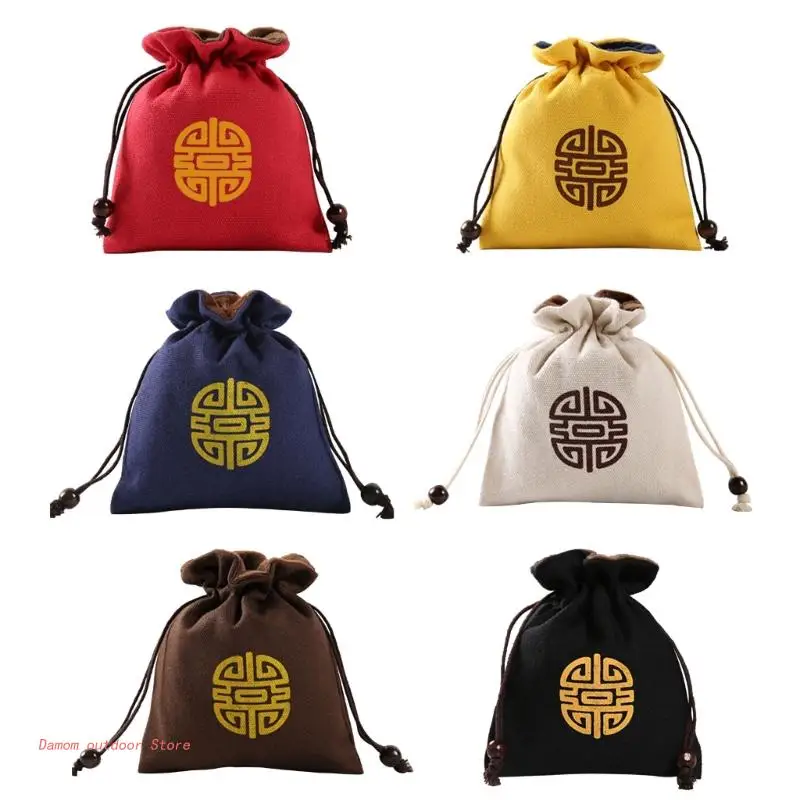 

Drawstring Dices Bag Cotton Cloth Jewelry Storage Bag Board Game Card Pouch Bag