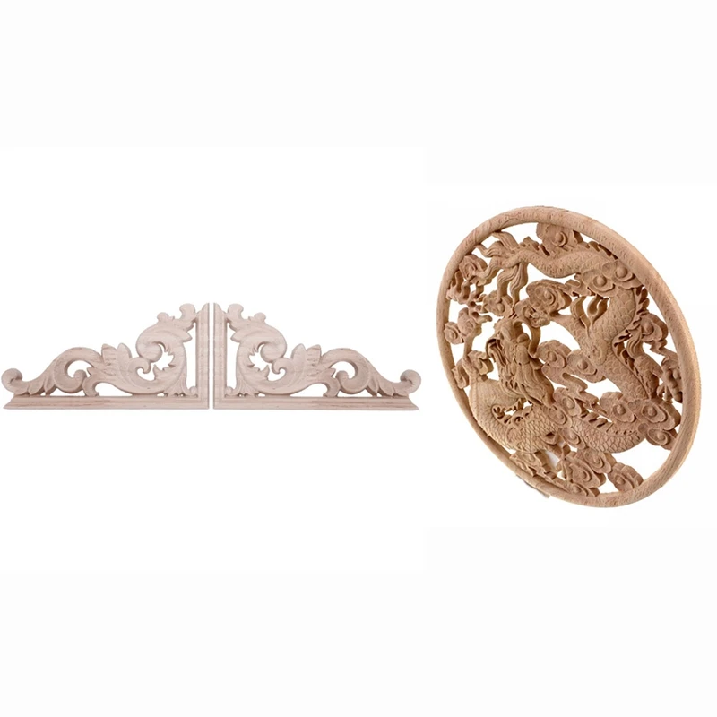 

3 шт., декоративная деревянная аппликация для мебели, 13 х7 см, 12 см