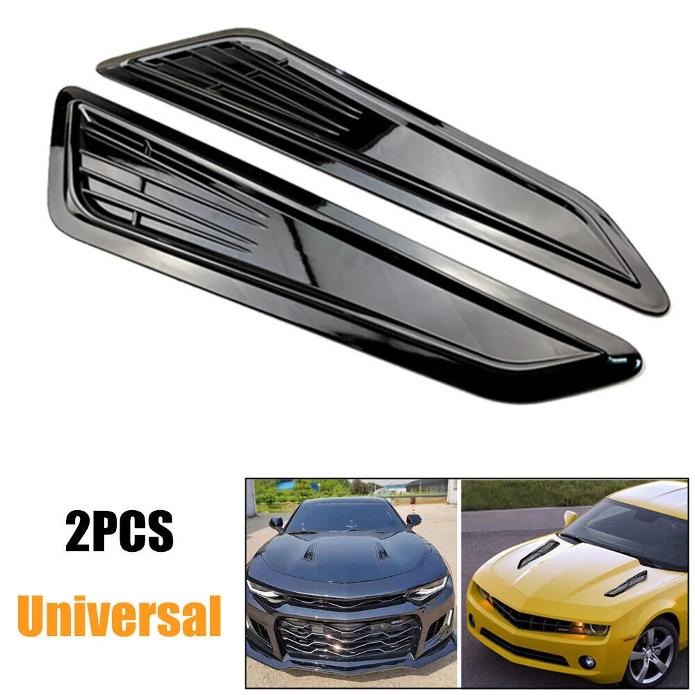 

2PCS Car Air Flow Intake Hood Scoop Bonnet Vent Cover Universal Black Car Decorative Tuyere Modified Carbon Fiber