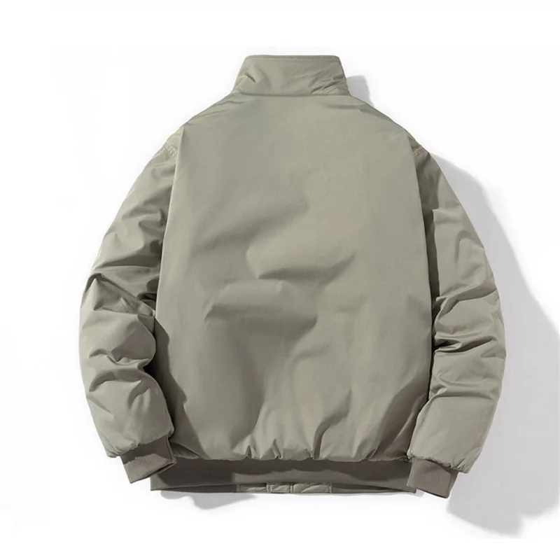 2022 New Men's Military Style Baseball Uniform American Workwear Lapel Jacket Solid Color Bomber Jacket Trend Winter Coat