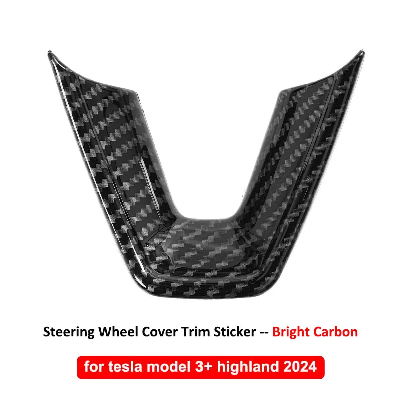 

Для Tesla Model 3 Highland 2024 автомобильный чехол на руль, наклейка, компонент ABS, углеродное волокно, новая модель3, аксессуары для интерьера