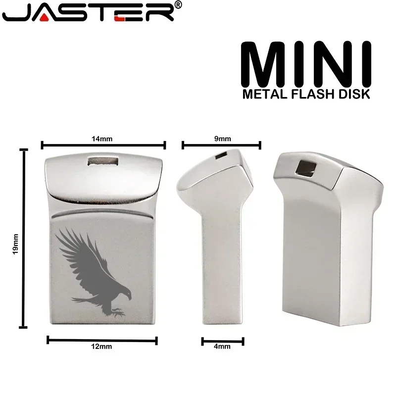 Фото JASTER Мини-металлические флэш-накопители USB 2.0 Серебряные деловые подарки Memory Stick Pen Drive Водонепроницаемые устройства хранения 32 ГБ 64 ГБ U-диск №1