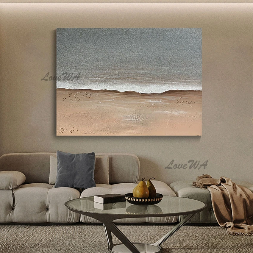 Новейшая палитра ножей Холст Искусство морская волна масляная живопись отель