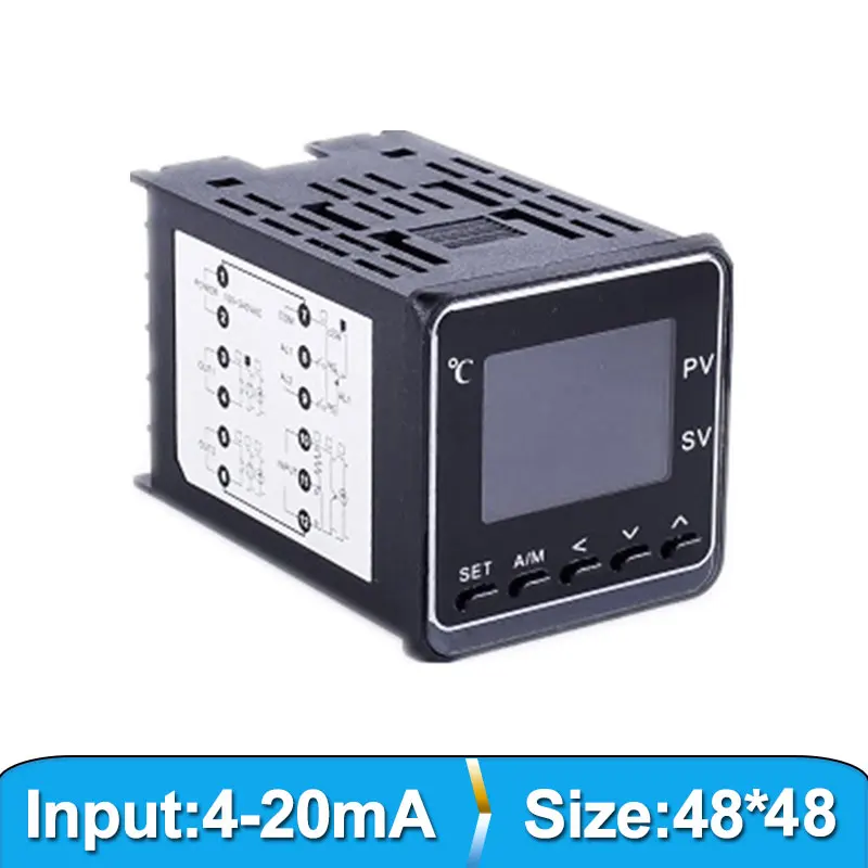 4-20mA Input 50 Segments Programmable Ramp Soak LCD Pid Temperature Controller 48x48mm SSR/Relay/4-20mA Output