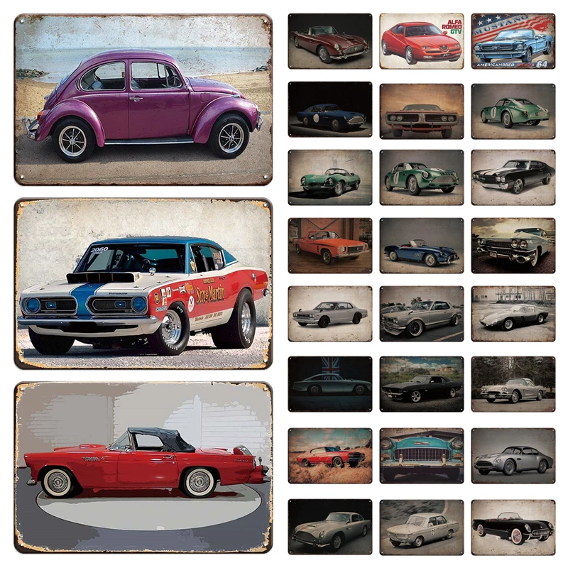 Ретро классический автомобиль винтажные гаражные знаки раньше винтажный жестяной знак ретро металлические знаки металлическая пластина для клуба домашний декор стен