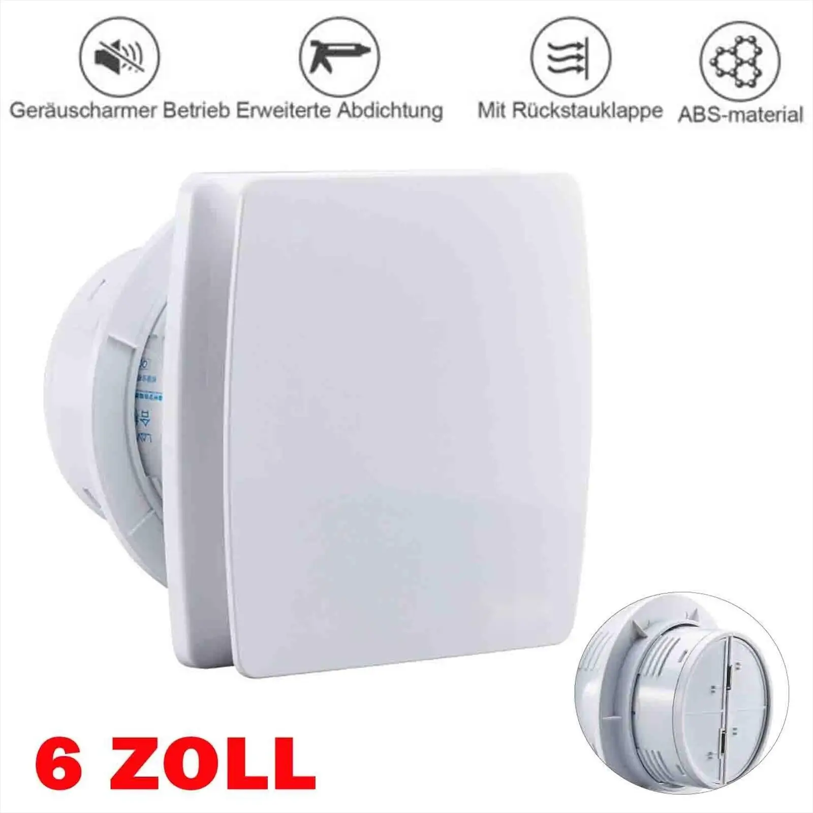 

220V 6 Inches Exhaust Fan Silent Air Ventilation Extractor Fan For Home Bathroom Kitchen Bedroom Hotel Toilet Ventilator Fan