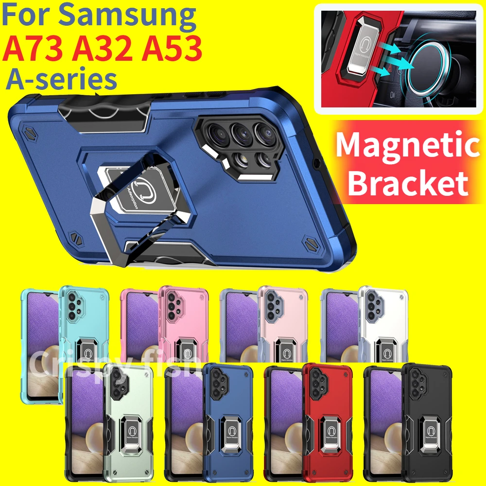 

Fashion Black Heavy Duty Soft Phone Case For Samsung Galaxy A02 03 A12 A13 A21 A22 A23 A32 A53 A52 A73 A53 A42 A33 Bracket Cover