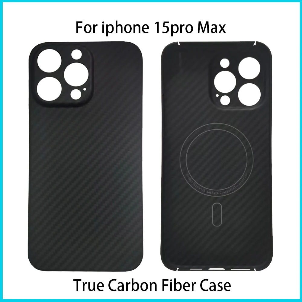 

Smhdmy Magsafe Magnetic Real Pure Carbon Fiber Protective Case For iphone 15ProMax Ultra-Thin Aramid Carbon Fiber Phone Case