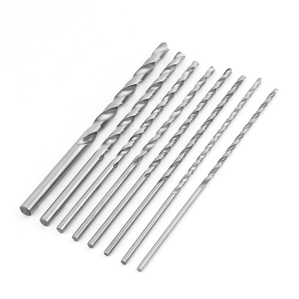 

8pcs Extra Long High-speed Steel Straight Shank Twist Drill Bit Tool 4-10mm For Wood Drill Bit