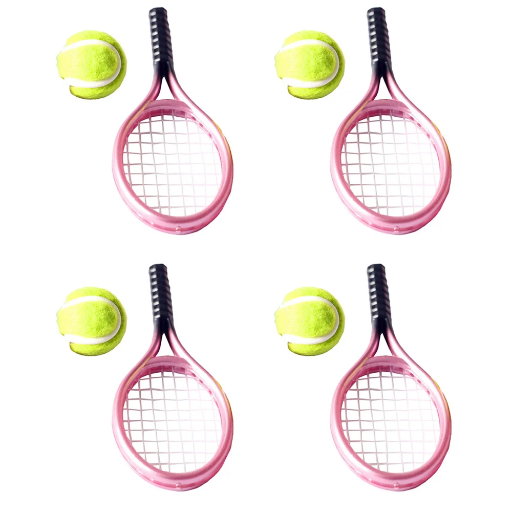 

4 Sets Tennis Racket Kids Toy Tennis Racket Decor Photography Props Model Plastic Children Stuff Toy