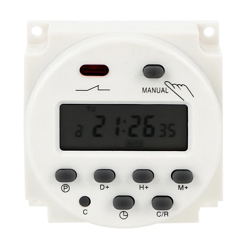 

DIYWORK Daily Weekly Programmable Timer Auto On/Off Relay Digital LCD Electronic Time Control Switch AC 220-250V