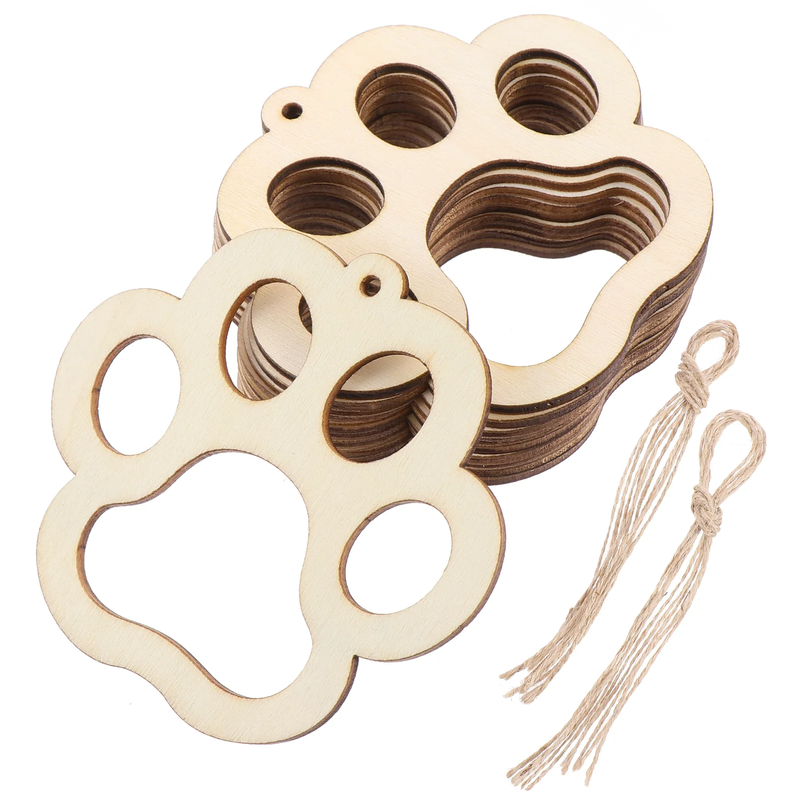 

Bear Printed Wood Chip Pendant Wooden Hanging Craft Decor Ornament Slices Embellishment