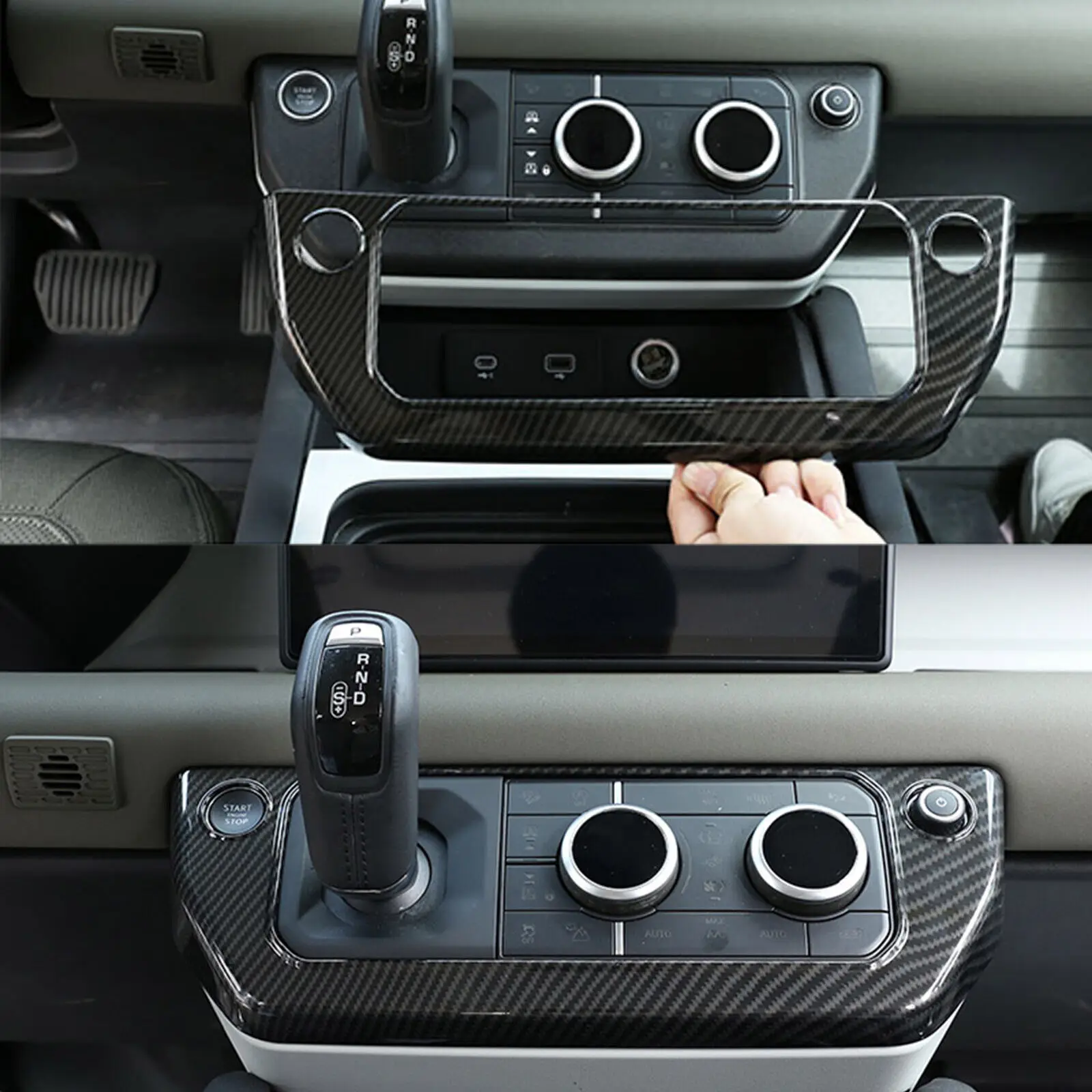 Панель из углеродного АБС-пластика с центральной кнопкой кондиционера для Land Rover
