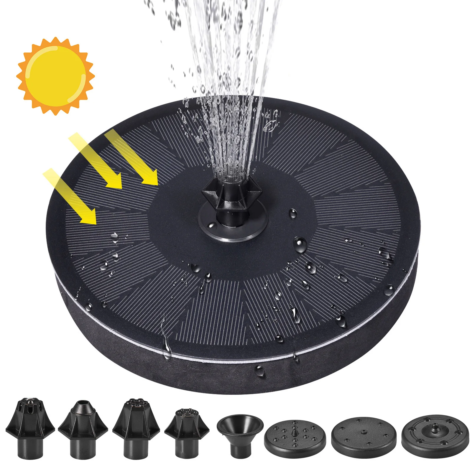 

7V/2.2W Solar Water Fountain Pump Circle Floating Garden Solar Powered Fountain Pump Swimming Pools Pond Lawn Garden Outdoor