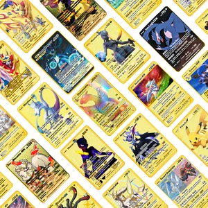 2022 New Gold Metal Pokemon Card GX Series Pikachu Charizard Classic Battle Trainer Toy Super Game C in Pakistan