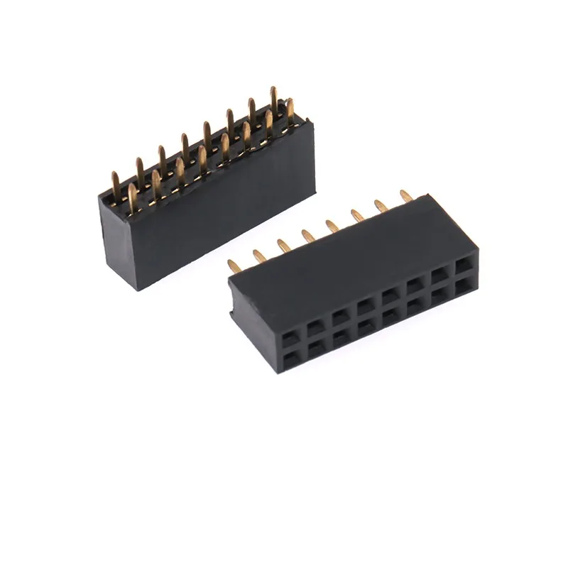 

Гнездовые разъемы для печатной платы, два ряда, 2-20 контактов, гнездовые розетки для мужчин, прямые 2,54 мм, DIP, двухрядные, сквозной разъем для печатной платы