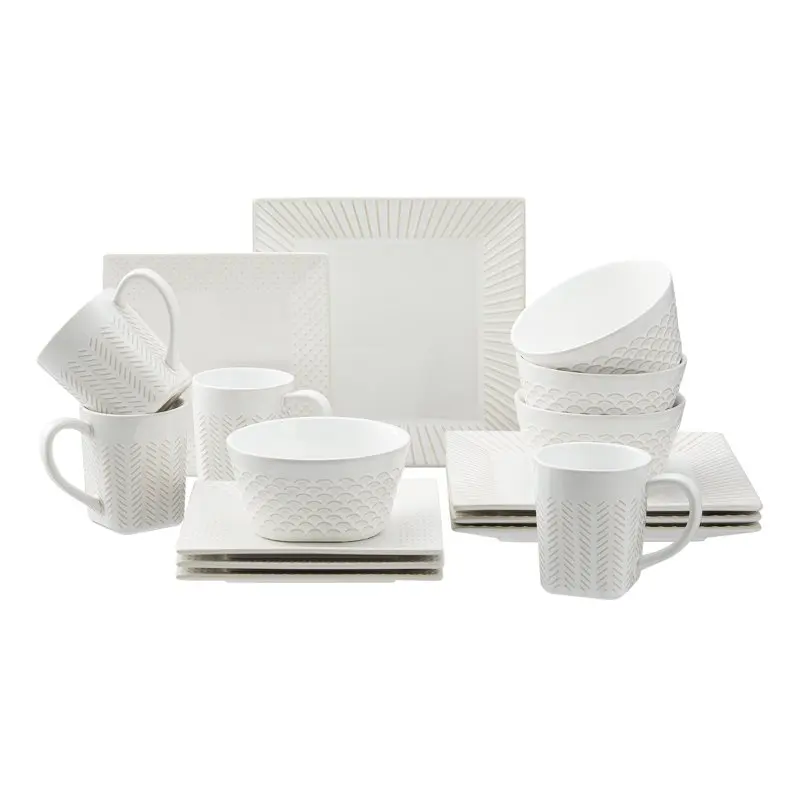 

16-Piece Farmhouse Square Dinnerware Set