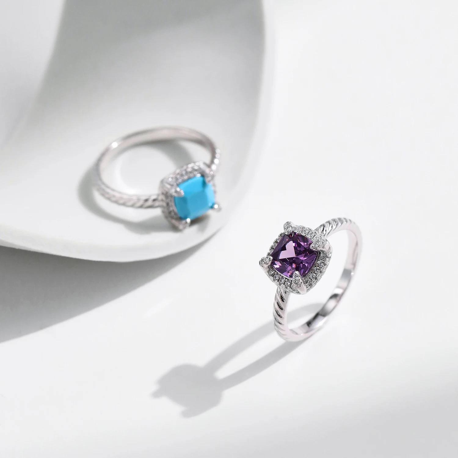 MODIAN 925 пробы Серебряное Сверкающее модное витое металлическое кольцо с