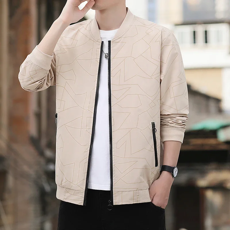 Повседневная брендовая мужская куртка с Бейсбольным воротником новинка 2024
