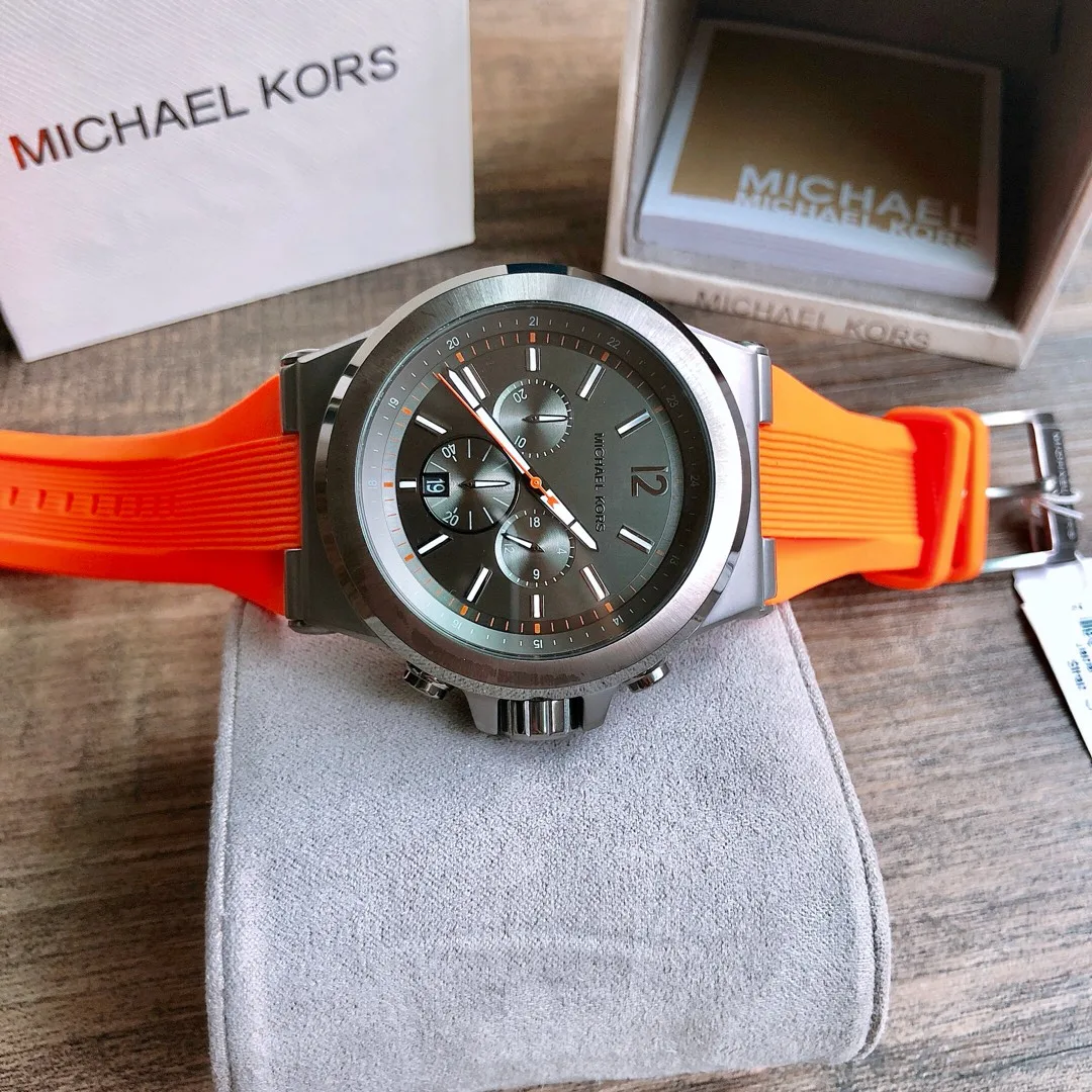 Фото Мужские наручные часы Michael Kors высокого качества MK-8296, водонепроницаемые модные кварцевые часы из нержавеющей стали, многофункциональный хронограф №4