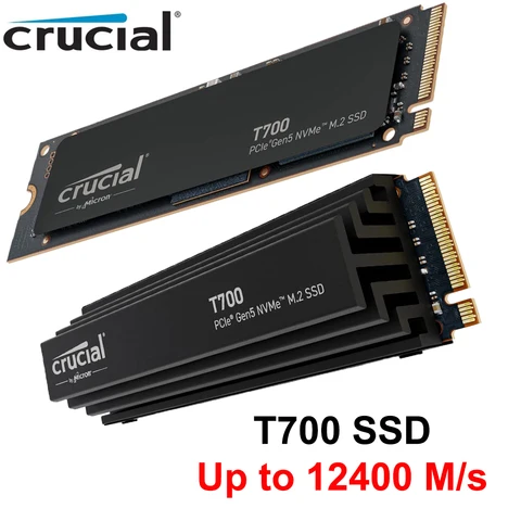 SSD-накопитель Crucial T700, 1 ТБ, 4 ТБ, Gen5 NVMe M.2, до 12400 Мб/с