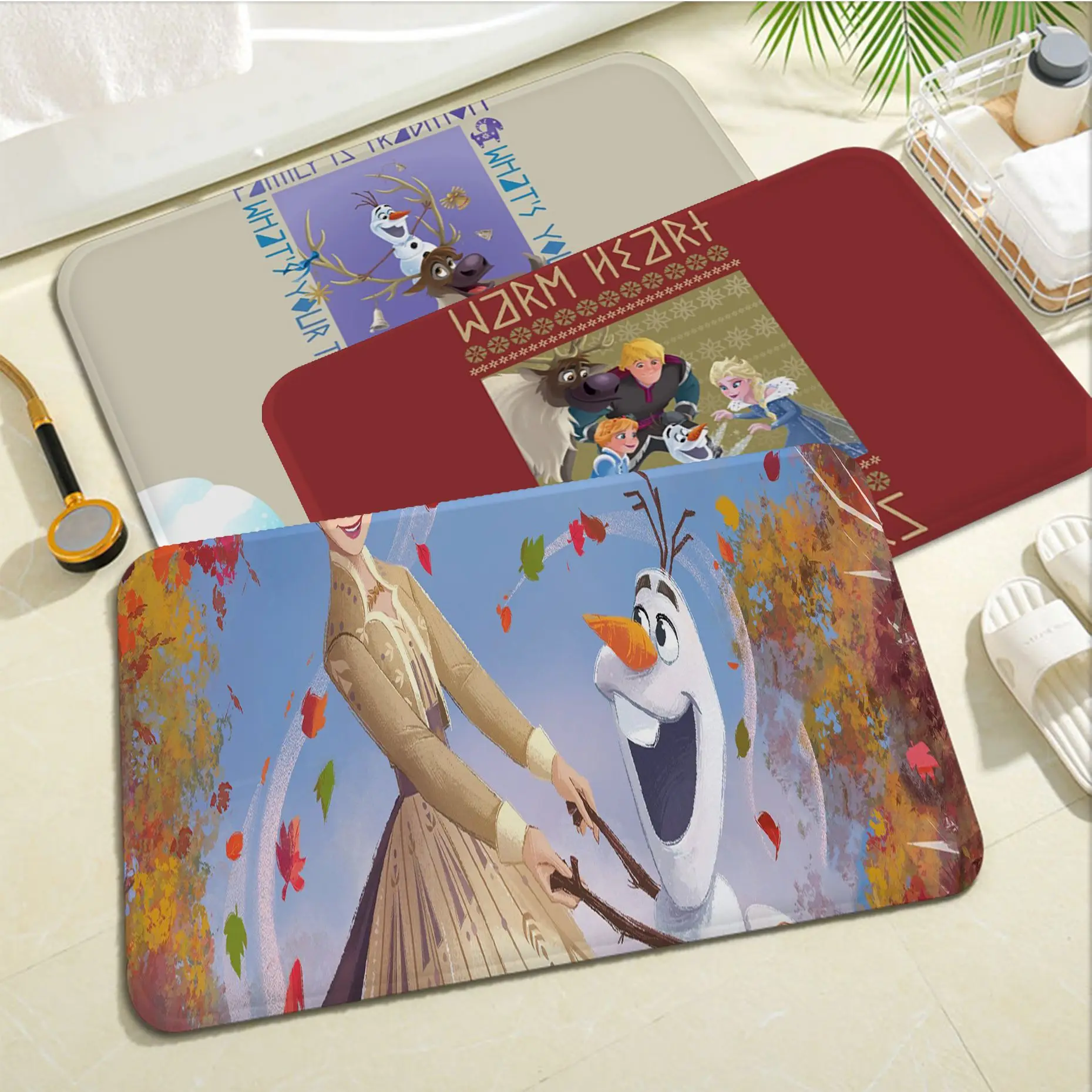 

Disney Olaf Snowman Frozen Room Mats Nordic Style Home Doormat Bathroom-Toilet Mats Bedroom Hotel Decor Mat