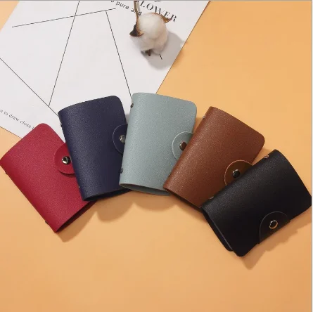 

2023 New PU Leather Function 24 Bits Card Case Business Card Holder Men Women Credit Passport Card Bag ID Passport Card Wallet