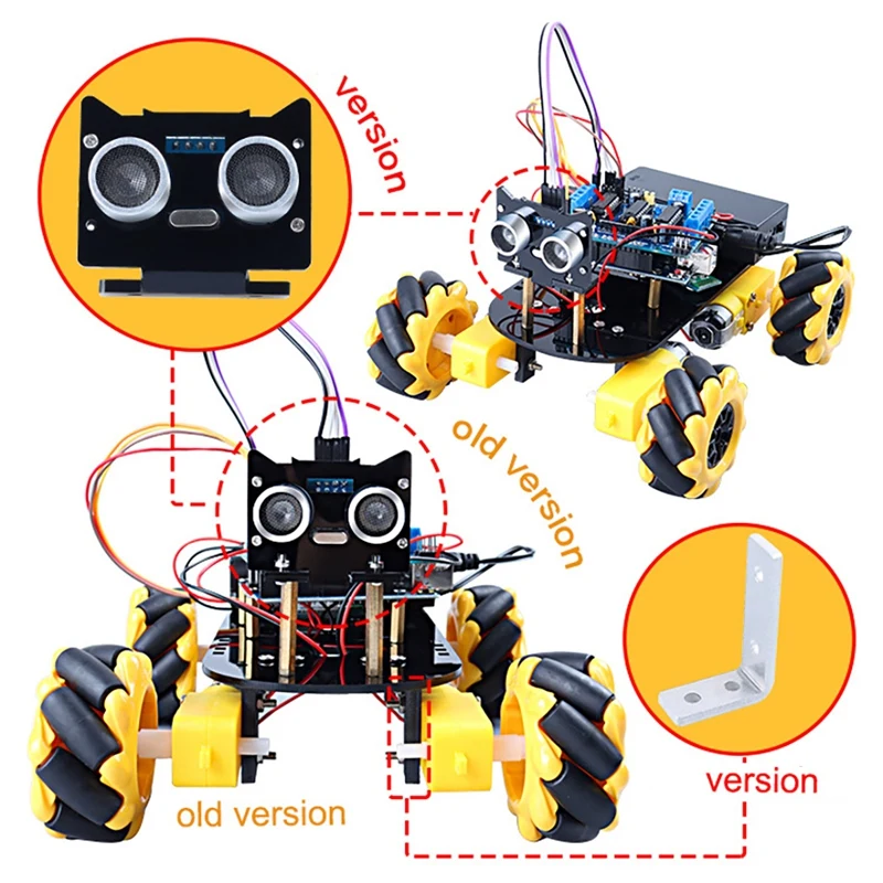 Робот с двигателем и вращением на 360 градусов для Arduino Mini Mecanum автомобильный