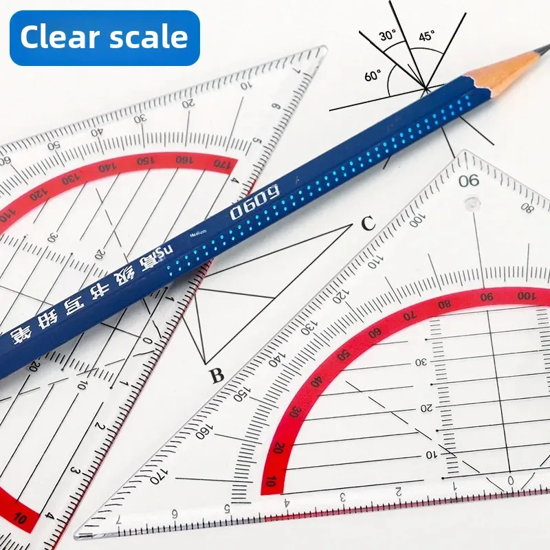Многофункциональная треугольная линейка Шанхай Учебный материал Пластиковая