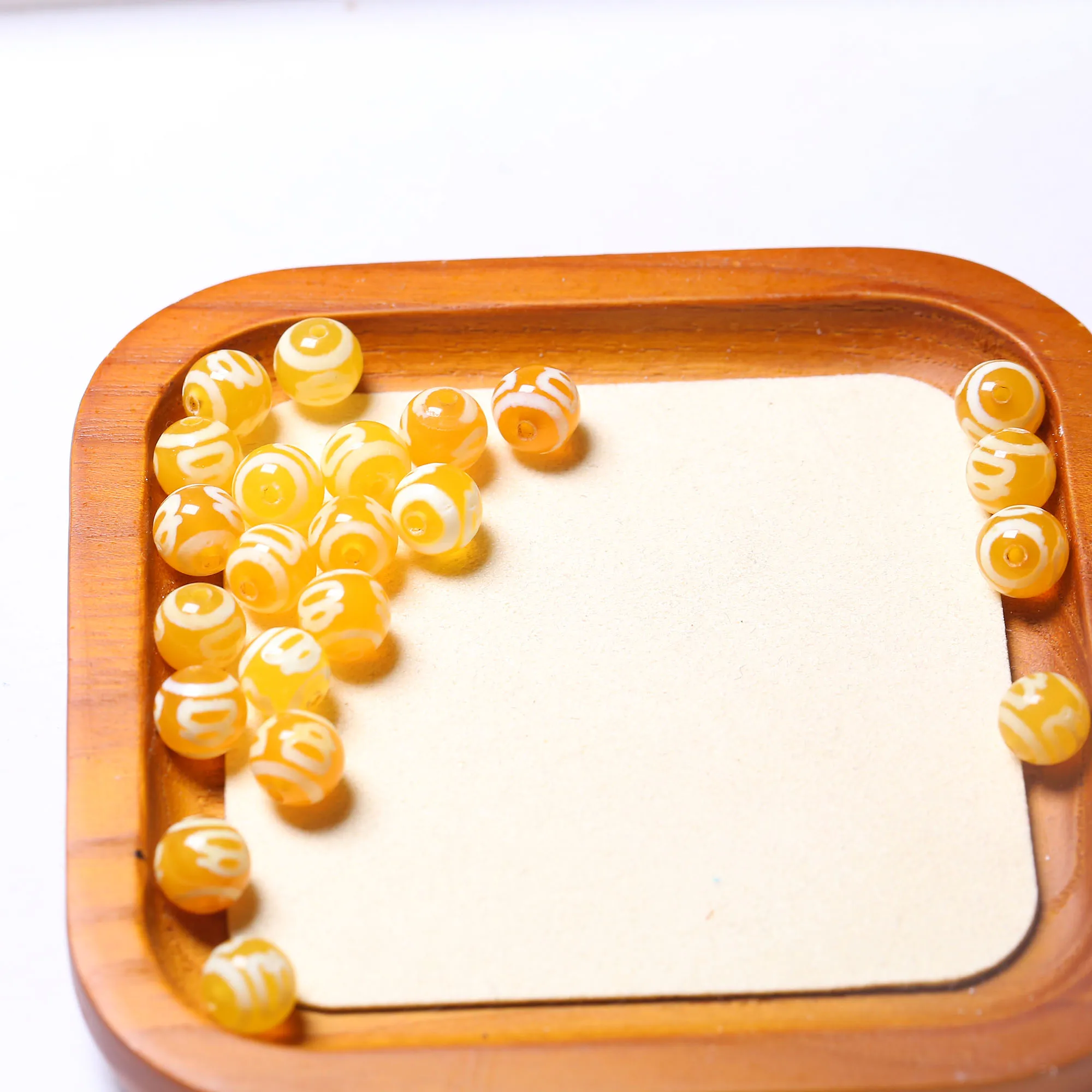 Натуральные Желтые Круглые Агатовые Бусины Ювелирные Изделия Ручной Работы Для