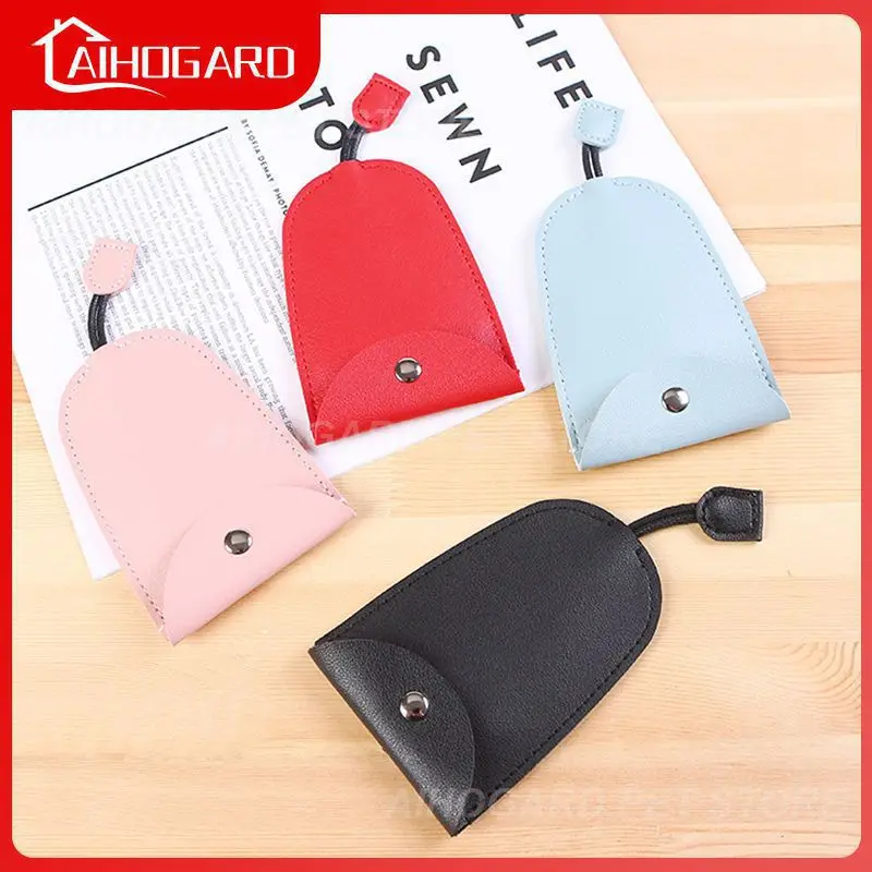 

Leather Key Bag Solid Color Key Protector Car Key Holder Pouch Lock Not Easy Slip Bag Cute Key Storage Bag Cover Key Organizer