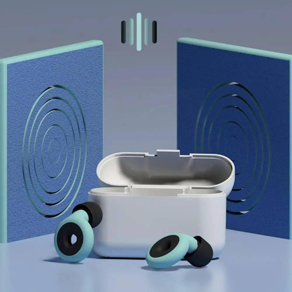 

1 Pair Silicone Earplug Sleep Mute Noise Reduction Ear Plug Dormitory Soundproof Noise Canceling Ear Plugs For Swimming U9K1