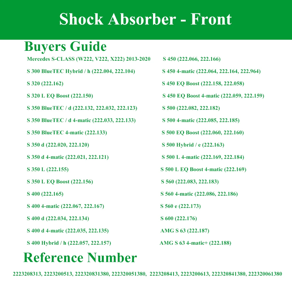 2 шт. передняя левая и правая гидравлическая амортизационная стойка для Mercedes Benz