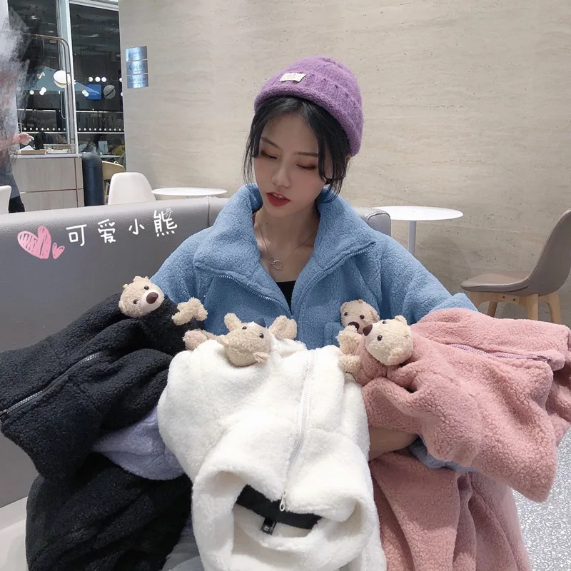 Толстовки с капюшоном для женщин на осень и зиму плюшевые теплые пушистые