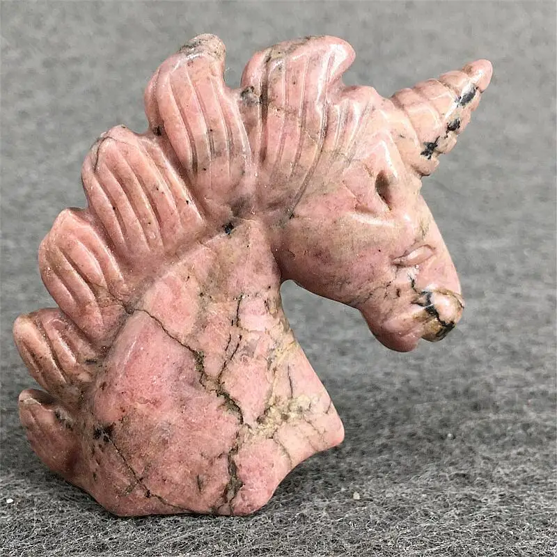 

Natural Rhodonite Unicorn Quartz Crystals And Stones Healing Reiki Home Decoration Accessories Room decor