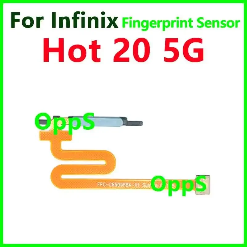 Фото Датчик отпечатков пальцев BANERYPAK для Infinix Hot 20 5G, сенсор Touch ID, кнопка Home, гибкий шлейф, кнопка питания №3