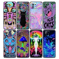 colourful psychedelic trippy art phone case for xiaomi mi 11i 11 11x 11t poco x3 nfc m3 pro f3 gt m4 soft silicone
