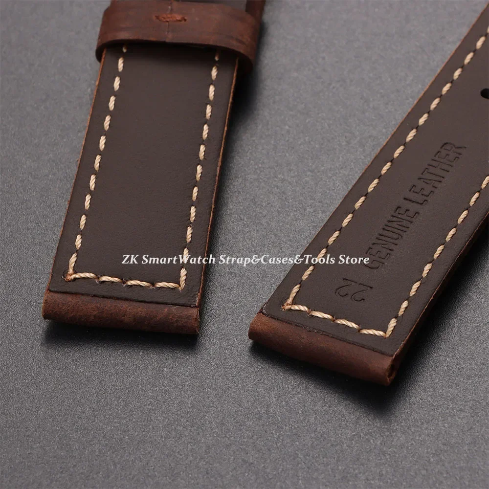 Фото Ремешок для часов из натуральной телячьей кожи для Omega, деловой ремешок для часов Seiko, 22 мм, 20 мм, 26 мм, коричневый ремешок с застежкой-бабочкой №5