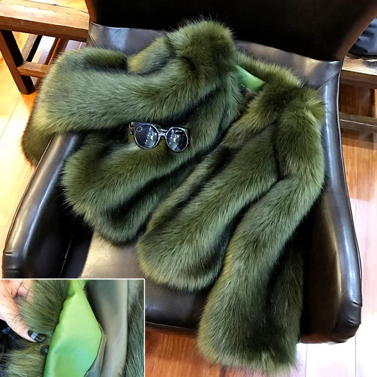 2022 Winter 9 Colors Short Faux Fur Coat Korean Version Fox Fur Slim Fit and Slim Ladies Fur Coat women winter jacket