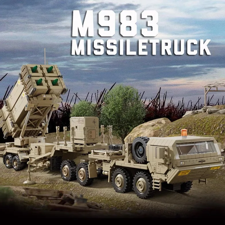 

2566 шт., военная модель ракеты M983, модель MOC, технический прицеп, автомобильные кирпичи, игрушки для мальчиков, подарочный набор