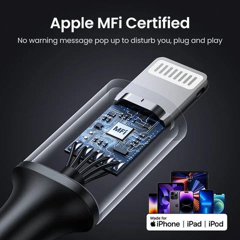 UGREEN MFi 20 Вт PD USB C к Lightning Кабель для iPhone 14 13 12 Pro Max Быстрая зарядка Type C кабель для iPhone для iPad