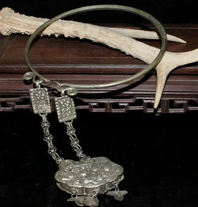

12.20"Collection Chinese copper Handmade longevity lock Necklace