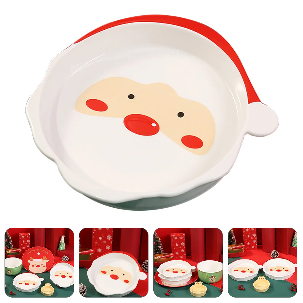 

Practical Xmas Serving Plate Porcelain Dinner Plate for Home Doof Dinner