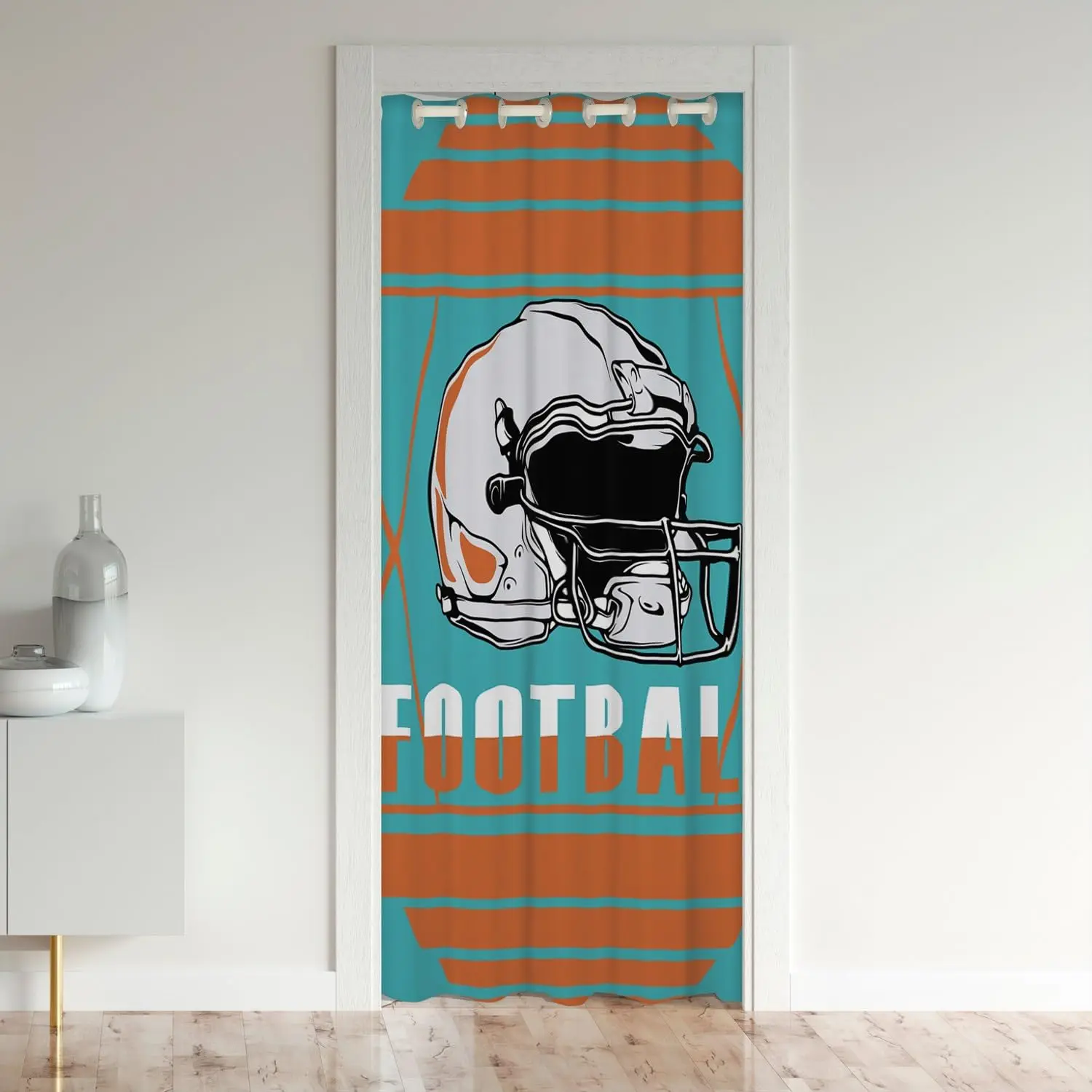 

Дверные Шторы с футбольным шлемом, занавески для двери, конфиденциальности, для гостиной, спальни, светонепроницаемые втулки, дверные крышки, домашний декор