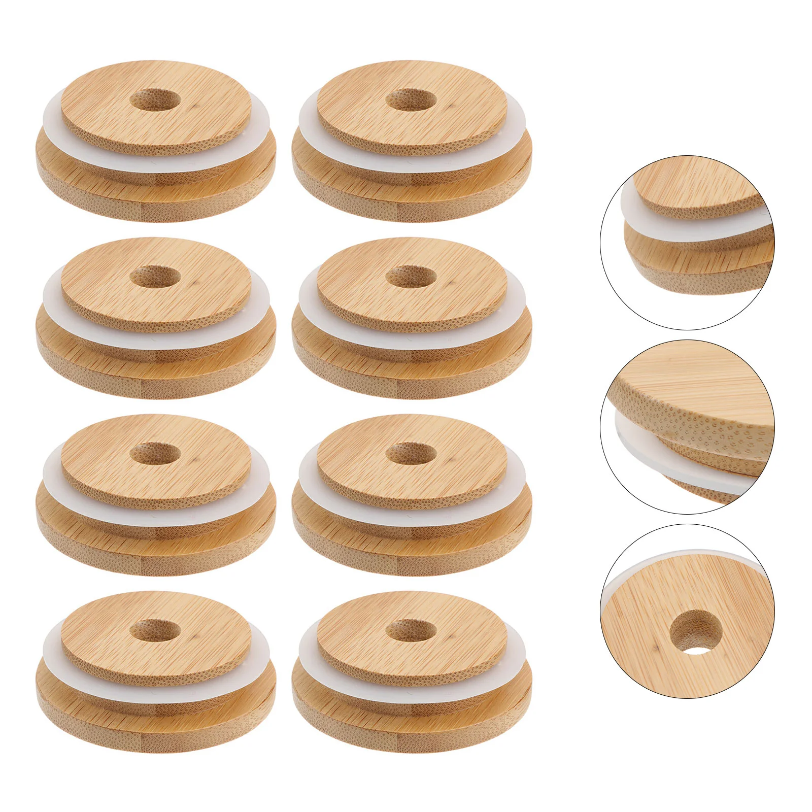

Lids Jar Mason Lid Straw Can Beer Mouth Wooden Wide Wood Canning Cover Cup Hole Bamboo Bottle Reusable Jars Soda Replacement